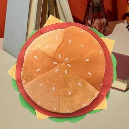 Chapéu de hambúrguer engraçado para crianças e adultos, decoração única, cocar, vestir, acessório do traje, vestido extravagante, favor de festa de aniversário, festival - Image 1