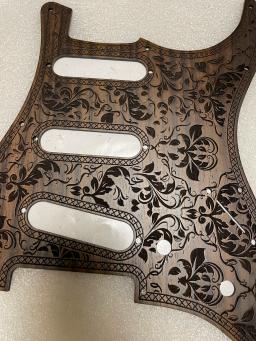 Handmade Carved Pattern Rosewood Guitarra Elétrica Pickguard, Scratch Plate & Parafusos, 11 Furos, SSH, SSS, Peças S T - Image 6