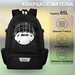 Mochila grande do equipamento do Lacrosse, 2 varas titular, compartimento separado das travas, Saco do hóquei do campo - Image 3