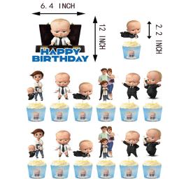 Balões de látex do bebê bossed folha de balões feliz aniversário banner decoração de festa menino dos desenhos animados bolo topper crianças brinquedo bola de ar - Image 3