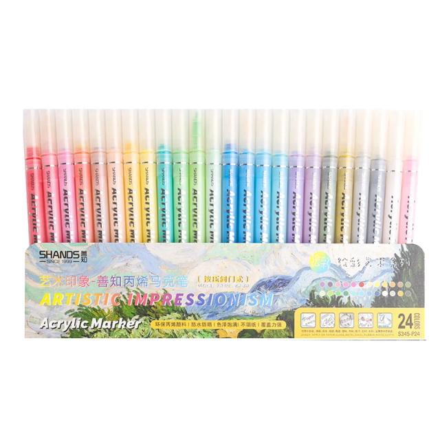 Marcadores de Tinta Acrílica para Artesanato DIY - Ideal para Madeira, Lona, Pedra, Vidro e Cerâmica, Disponíveis em Pacotes de 12 e 24 Cores