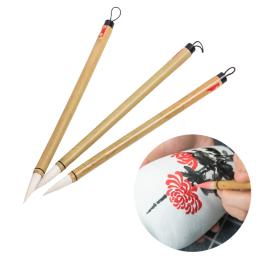 2 pçs cerâmica argila branca nuvem escrita escova de bambu pólo pintura cor enchimento cerâmica diy overglaze/underglaze pintura ferramentas - Image 1