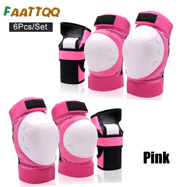 Almofadas de Cotovelo para Crianças e Adultos - Equipamento de Proteção para Skate, Patinação e Ciclismo - Conjunto com 6 Peças