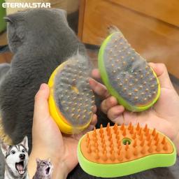 Escova a vapor para gato e cão, pulverizador elétrico para massagem, pet grooming ferramenta, 3 em 1 pente de massagem - Image 1