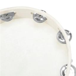 Pele de carneiro mão das crianças agitando pandeiro, Metal Bell som percussão instrumento, instrumento de iluminação, 10" - Image 5