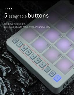 M-Vave SMC-PAD LaunchPad, design portátil, controlador MIDI sem fio, adequado para iniciantes - Image 5
