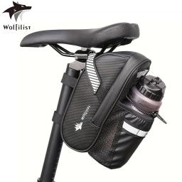 Bolsa de assento de bicicleta WOLFILIST com suporte para garrafa de água, bolsa de selim de bicicleta reflexiva, acessórios de bicicleta à prova d'água e ultraleve - Image 1