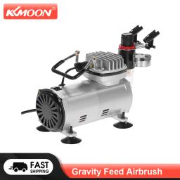 KKMOON-Gravity Feed Airbrush Air Compressor Kit, Conjunto de Ferramentas, Pintura Artística, Tatuagem, Manicure Artesanato, Modelo Spray, Air Brush, 220V - Image 1