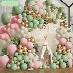 Kit Garland Balões para Festa de Aniversário e Decorações de Casamento, Balões Dourados Metálicos, Verde Sábio e Rosa, Areia Branca, 125 unid - Image 1