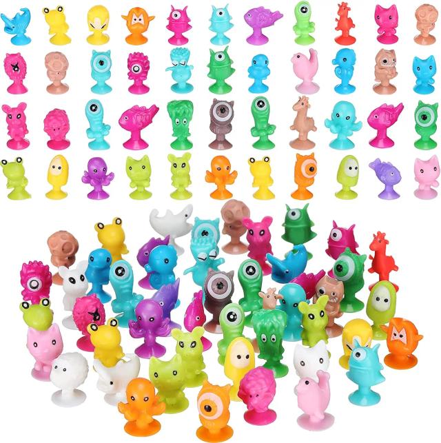 Mini Sucker Dolls: Brinquedo de Ação em Modelo de Cápsula com Ventosas - 30 Peças de Animais Estranhos e Fuzileiros Navais para Crianças