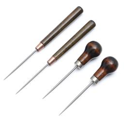 1pc costura awl alça de madeira liga cone agulha sapatos reparação agulhas acessórios de costura sacos buraco gancho diy artesanal ferramenta de couro - Image 5