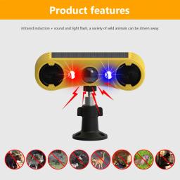 Solar Outdoor Infrared Induction Alarme, Alta Freqüência Detector Ultrasonic, Animal Repeller, Dog Latir, Fazendas, Jardim, 4 Modos - Image 4
