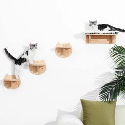 Rede De Parede Para Gatos, Arranhador, Móveis De Madeira, Escadas De Escada, Dormir E Brincar, Escalada De Gato - Image 5