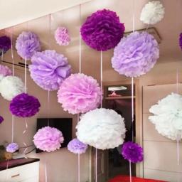 Papel Pom Poms para Wedding Ball, Festa de aniversário, Baby Shower Supplies, Decoração para casa, 10 cm, 15 cm, 20 cm, 25 cm, 30 cm, 35cm, 5Pc Lot - Image 4