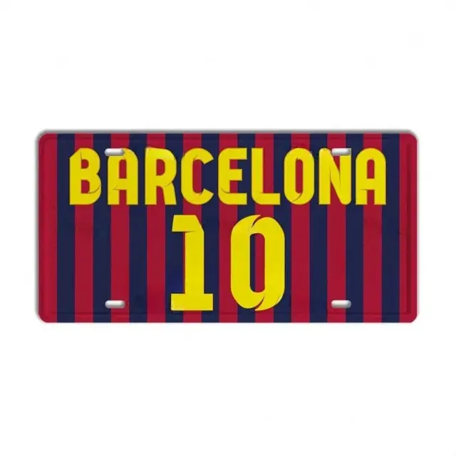 Placa de Alumínio Vintage City Barcelona Madrid Liverpool Manchester Tottenham 15x30cm