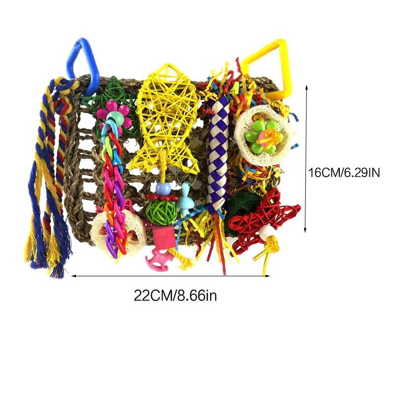 Brinquedos De Pássaro Acessórios De Papagaio Brinquedos De Mastigação Molares De Papagaio Rede De Escalada Treinamento De Pássaro Brinquedo Interativo Gaiola De Pássaro Decoração Suprimentos - Image 1