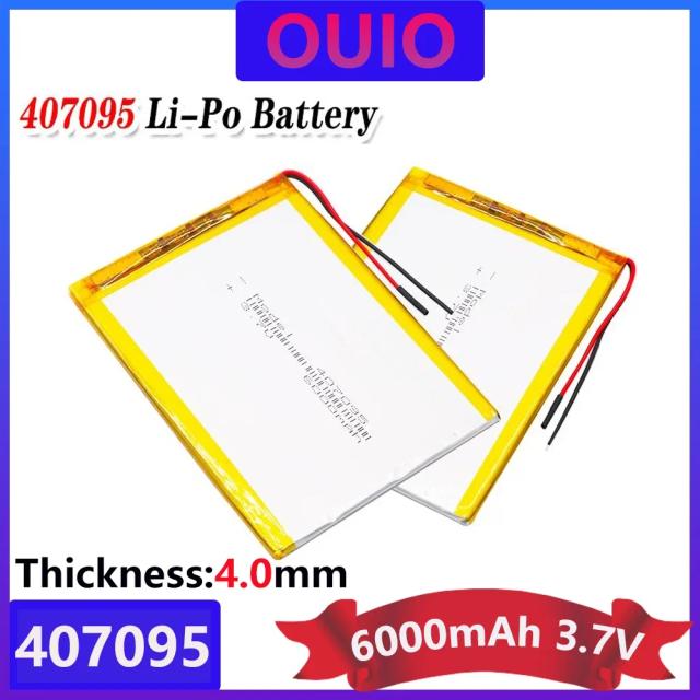 Bateria de Polímero de Lítio 3.7V 6000mAh para Máquinas de Jogo e Dispositivos MP3/MP4/MP5 e GPS - Pacote com 1 a 4 Peças