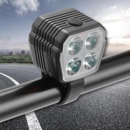 Luz de bicicleta frontal LED com buzina, Farol de carregamento USB, Luz de advertência, 2 em 1, 7 modos - Image 2