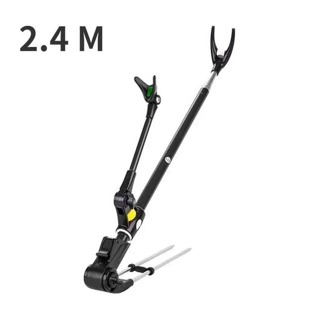 Engrossado suporte de vara de pesca telescópica vara de pesca dupla finalidade suporte de vara de pesca 1.7m/2.1m/2.4m novo aço inoxidável