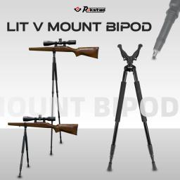 Óptica Vector-Bipod Shooting Sticks para Caça Rifle, Quadro de alumínio leve, Spike Pés Resto, Bipod 360 Borracha, V Yoke - Image 1