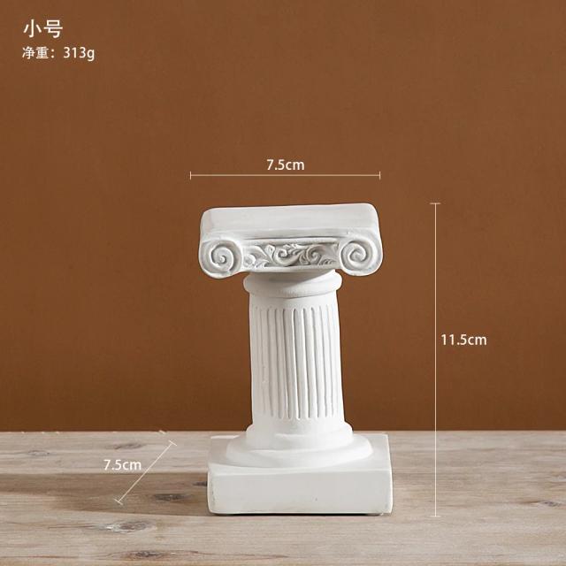 Estátua de Resina Coluna Romana Decoração de Casa Mini Artesanato Vintage 1 Unidade