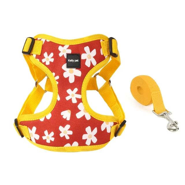 Conjunto de Colete Respirável para Cães com Arnês Confortável e Não-retrátil em Duas Peças