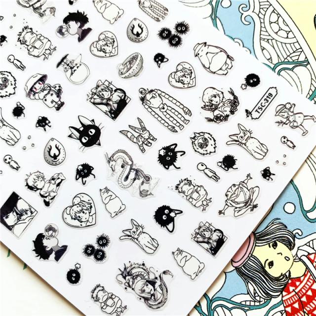 Adesivos 3D Decorativos para Nail Art: Dragão e Sapo em Preto - Ideal para DIY e Personalização de Unhas