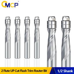 Cmcp roteador bit 2 flauta up corte flush guarnição roteador bit com rolamento para carpintaria carboneto fresa espiral fresa final - Image 1