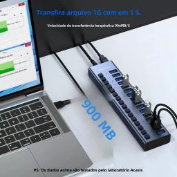 Acasis USB 3.1 10Gbps Hub 16 Portas Splitter extensor usb Transferência De Dados De Carregamento Interruptor Individual Luz Indicadora Para Impressora De Teclado Mouse - Image 3