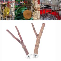 Madeira natural pet papagaio garfo de madeira crua ramo de árvore suporte rack esquilo pássaro hamster ramo poleiros mastigar mordida brinquedos vara - Image 5