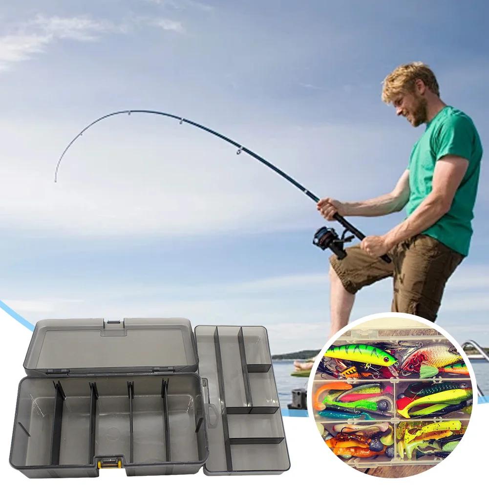 Dupla camada isca isca gancho acessórios caixa de armazenamento de isca de plástico à prova dwaterproof água iscas gancho minnow caso de armazenamento de isca engrenagem de pesca - Image 1