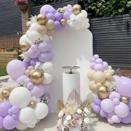 Kit de guirlanda de balão roxo, nude, branco e dourado de 170 peças - para casamentos, festas de noivado, festas de aniversário,! - Image 1