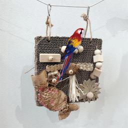 Pássaro Forrageamento Brinquedos com Bloco De Madeira, Acessórios Para Gaiola, Periquito De Palmeira, Moagem De Pata, Poleiro Para Tentilhões De Periquito, Calopsita - Image 1