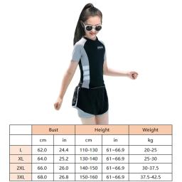 Trajes de Natação Feminina, Dividido, Manga Curta, Protetor Solar, Crianças Médias e Idosas, Traje de Praia, Conjunto de Duas Peças - Image 6