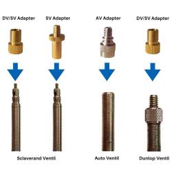 Pneu válvula adaptador Kits para bomba de ar e outro Inflator elétrico compatível, bola bomba agulha, balão bocal, inflação AV, DC - Image 3