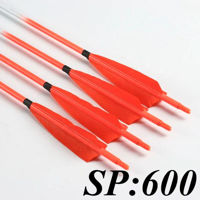 Linkboy-Arco e flecha Pure Carbon Arrow, Turquia Pena, Caça, Recurvo, Caça, 100%, ID 6.2mm, Sp300-600, 75gr, 12pcs