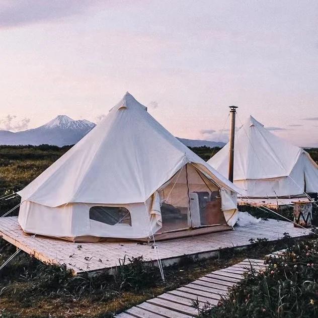 Ao ar livre 3M 4M 5M 6M 900D Oxford 280g Algodão Luxo Glamping Lona Safari Yurt Bell Tent