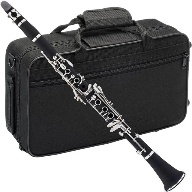 Clarinete Bb de 17 Chaves em Tubo de Baquelite com Chaves Niqueladas e Acessórios, Ideal como Presente