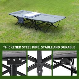 Cama dobrável ao ar livre portátil com almofada para adultos, Oxford Camping Bed, Travel Outdoor Bed, Double Layer - Image 6