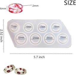 8 peças sortidas tamanhos anel molde de silicone para resina jóias molde de fundição de resina tamanho dos eua 5-12 - Image 3