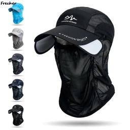 Unisex Respirável Mesh Sun Hat, Professional Outdoor Sports Caps, Caminhadas, Pesca, Ciclismo, Face Cover Viseiras, Novo - Image 3