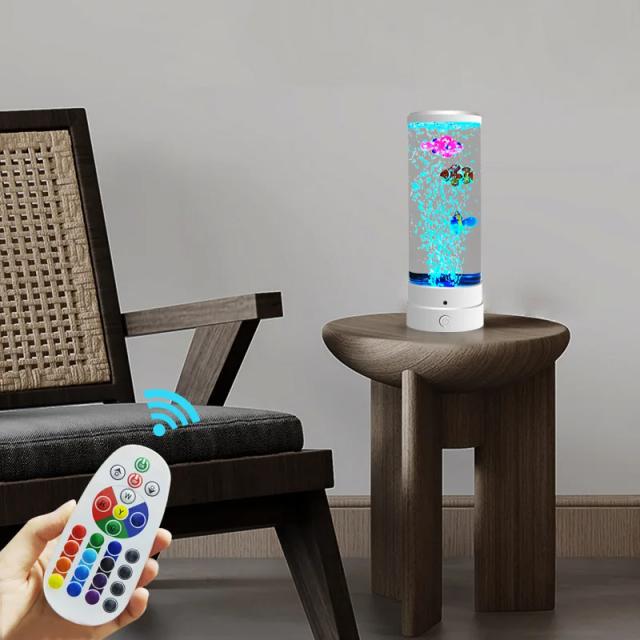 Lâmpada Decorativa de Peixe com Controle Remoto para Aquário - Muda de Cor e Ideal como Presente de Aniversário para Crianças - Conexão USB