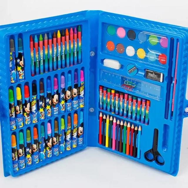 Conjunto de Pintura a Óleo para Crianças com Papel Colorido e Suprimentos de Arte Infantil