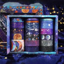 Conjunto de fitas Washi temáticas céu estrelado, diário decorativo e artesanato DIY, 19 rolos - Image 1