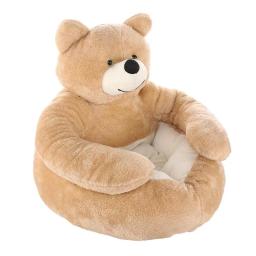 Cama de pelúcia em forma de urso para animais, sofá confortável para cães e gatos, cama de caixa lavável, almofada antiderrapante, sofá quente para animais - Image 1