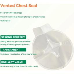 Kits de vedação de tórax ventilados, emergência médica, oclusivo, curativo de vedação de tórax, primeiros socorros, cuidados com trauma, bandagem de resgate - Image 2