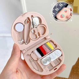 Mini Kits de costura de viagem portáteis, fios de agulha multifunções, estojo de armazenamento, trabalho manual, acessórios de costura, ferramentas - Image 6