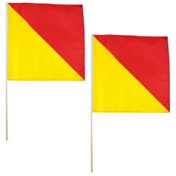 Bandeira vermelha e amarela para treinamento de desempenho, acenando sinal, equipamento de arbitragem, jogo, mão, corrida, partida comandante, 2 pcs - Image 6