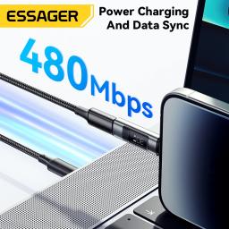 Essager tipo c para iluminação otg adaptador display digital de carregamento rápido tipo-c fêmea para relâmpago conector macho para iphone 15 14 - Image 6