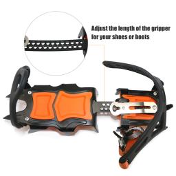 10/12 dente profissional crampons escalada ao ar livre de pesca neve skid sapato capa montanhismo skid gear 10/12 dentes gelo crampon - Image 3